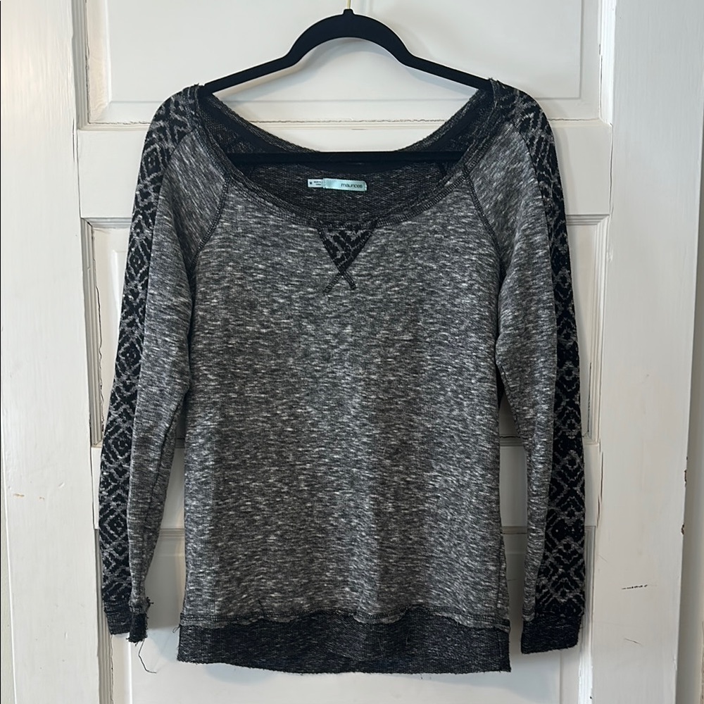 Maurices Gray and Black Patterned Women's Top